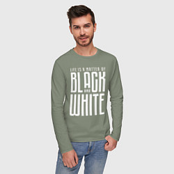 Лонгслив хлопковый мужской Juventus: Black & White, цвет: авокадо — фото 2
