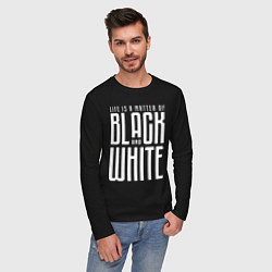 Лонгслив хлопковый мужской Juventus: Black & White, цвет: черный — фото 2