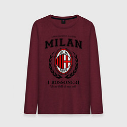 Лонгслив хлопковый мужской Milan: I Rossoneri цвета меланж-бордовый — фото 1