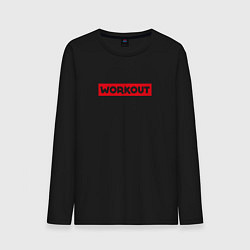 Лонгслив хлопковый мужской Obey workout, цвет: черный