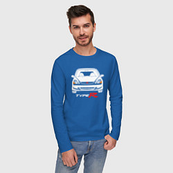 Лонгслив хлопковый мужской Honda Civic: Type R цвета синий — фото 2