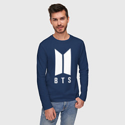 Лонгслив хлопковый мужской BTS J-HOPE, цвет: тёмно-синий — фото 2