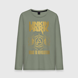 Лонгслив хлопковый мужской Linkin Park: Road to Revolution, цвет: авокадо