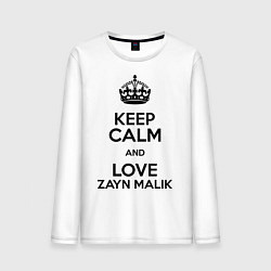 Лонгслив хлопковый мужской Keep Calm & Love Zayn Malik цвета белый — фото 1