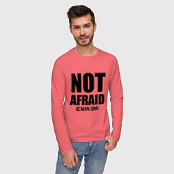 Лонгслив хлопковый мужской Not Afraid, цвет: коралловый — фото 2