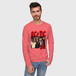 Лонгслив хлопковый мужской Girls got the rhythm, цвет: коралловый — фото 2