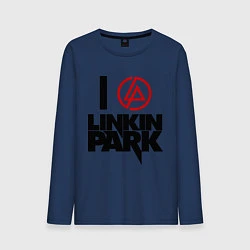 Лонгслив хлопковый мужской I love Linkin Park, цвет: тёмно-синий