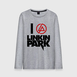 Лонгслив хлопковый мужской I love Linkin Park, цвет: меланж