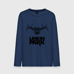 Лонгслив хлопковый мужской Linkin Park: Deer цвета тёмно-синий — фото 1