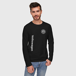 Лонгслив хлопковый мужской VOLKSWAGEN, цвет: черный — фото 2