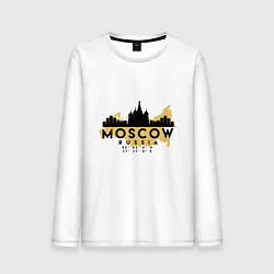 Лонгслив хлопковый мужской Москва - Россия, цвет: белый