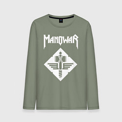 Лонгслив хлопковый мужской Manowar, цвет: авокадо