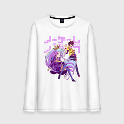 Лонгслив хлопковый мужской No Game No Life, цвет: белый