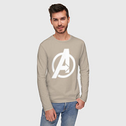 Лонгслив хлопковый мужской Avengers Symbol цвета миндальный — фото 2