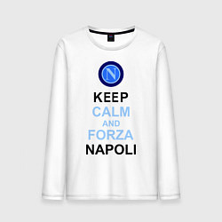 Лонгслив хлопковый мужской Keep Calm & Forza Napoli, цвет: белый