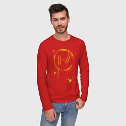 Лонгслив хлопковый мужской TWENTY ONE PILOTS TOP, цвет: красный — фото 2