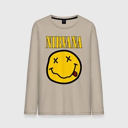 Лонгслив хлопковый мужской NIRVANA, цвет: миндальный