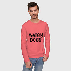 Лонгслив хлопковый мужской Watch Dogs, цвет: коралловый — фото 2