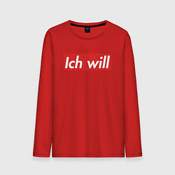 Лонгслив хлопковый мужской Ich will, цвет: красный
