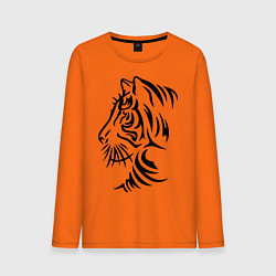 Лонгслив хлопковый мужской Тигр тату цвета оранжевый — фото 1