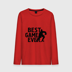 Лонгслив хлопковый мужской Hockey - best game, цвет: красный