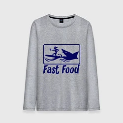 Лонгслив хлопковый мужской Shark fast food, цвет: меланж