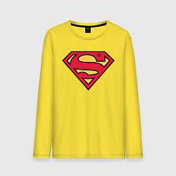 Лонгслив хлопковый мужской Superman logo цвета желтый — фото 1
