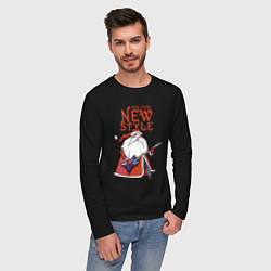 Лонгслив хлопковый мужской New Year - new style!, цвет: черный — фото 2