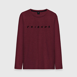 Лонгслив хлопковый мужской Logo Friends цвета меланж-бордовый — фото 1