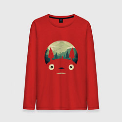 Лонгслив хлопковый мужской Тоторо, цвет: красный