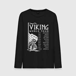 Лонгслив хлопковый мужской Viking world tour цвета черный — фото 1