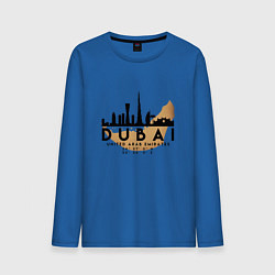 Лонгслив хлопковый мужской ОАЭ Дубаи цвета синий — фото 1