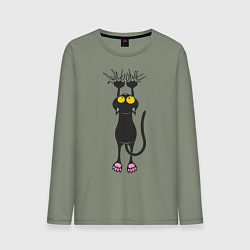 Мужской лонгслив Висящий кот