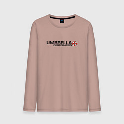 Лонгслив хлопковый мужской UMBRELLA CORP, цвет: пыльно-розовый