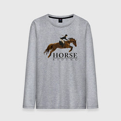 Лонгслив хлопковый мужской HORSE RIDING, цвет: меланж
