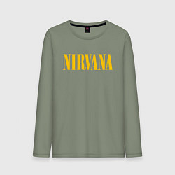 Лонгслив хлопковый мужской NIRVANA, цвет: авокадо