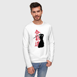 Лонгслив хлопковый мужской Айкидо, цвет: белый — фото 2