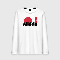 Лонгслив хлопковый мужской Aikido, цвет: белый