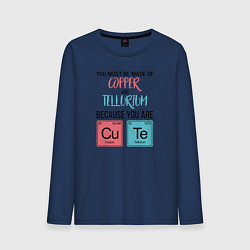 Лонгслив хлопковый мужской Copper and Tellurium, цвет: тёмно-синий