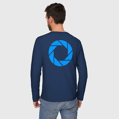 Мужской лонгслив PORTAL / Тёмно-синий – фото 4