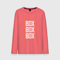 Лонгслив хлопковый мужской Box box box, цвет: коралловый