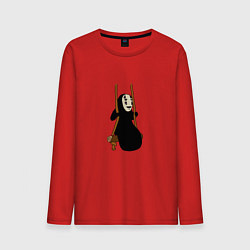 Лонгслив хлопковый мужской Безликий на качелях, цвет: красный