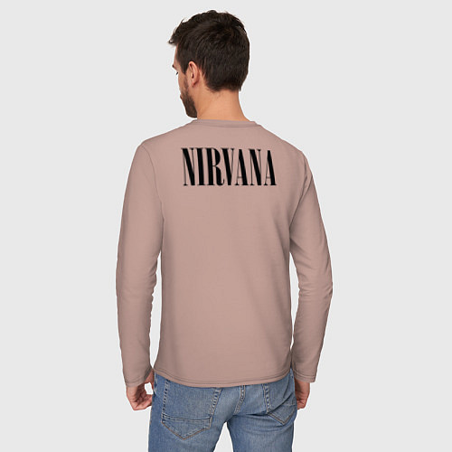 Мужской лонгслив NIRVANA на спине / Пыльно-розовый – фото 4