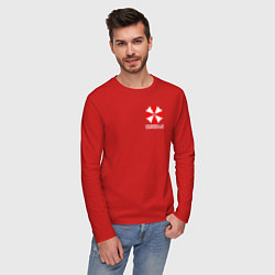 Лонгслив хлопковый мужской UMBRELLA CORP, цвет: красный — фото 2