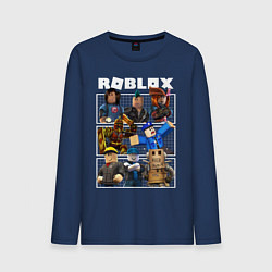 Лонгслив хлопковый мужской ROBLOX, цвет: тёмно-синий