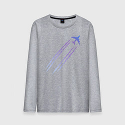 Лонгслив хлопковый мужской Самолёт, цвет: меланж