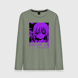 Лонгслив хлопковый мужской Cute but psycho, цвет: авокадо