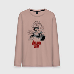 Лонгслив хлопковый мужской Vinland saga Thorfinn, цвет: пыльно-розовый