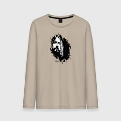 Лонгслив хлопковый мужской Егор Летов, цвет: миндальный