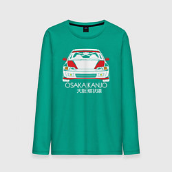 Лонгслив хлопковый мужской Honda Civic EG, Osaka Kanjo цвета зеленый — фото 1